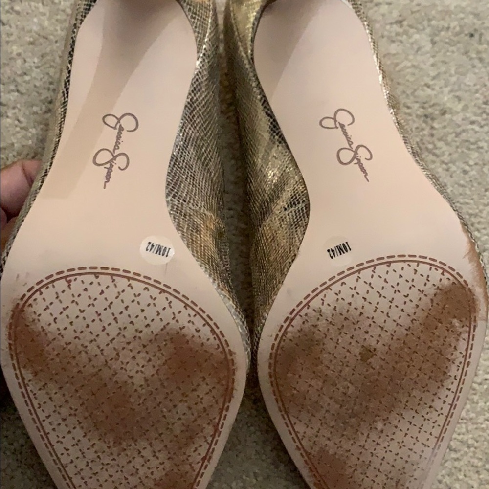 Gold Snake Skin Heels - Picture 3 of 5